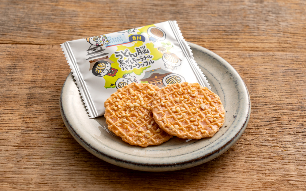 【ツジセイ製菓(株)】うどん脳焦がしキャラメルバターワッフル(小)