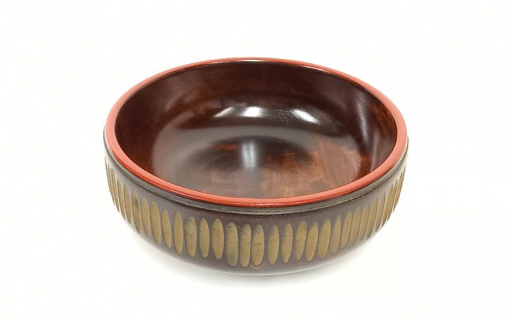 漆器山富】菓子鉢 外ツキ目面朱 6寸 | 栗林庵オンラインショップ