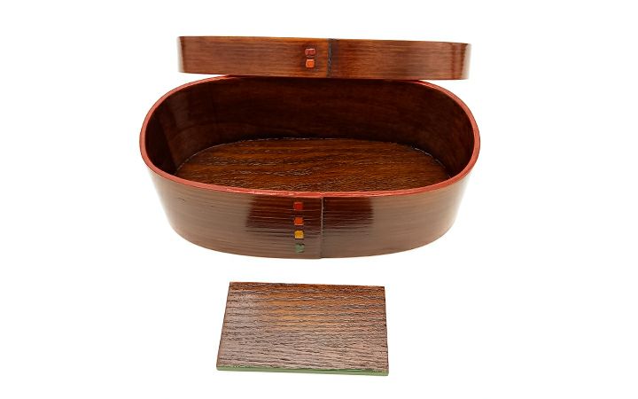 香川漆器【(株)黒松】いろどり　曲輪弁当箱スリム