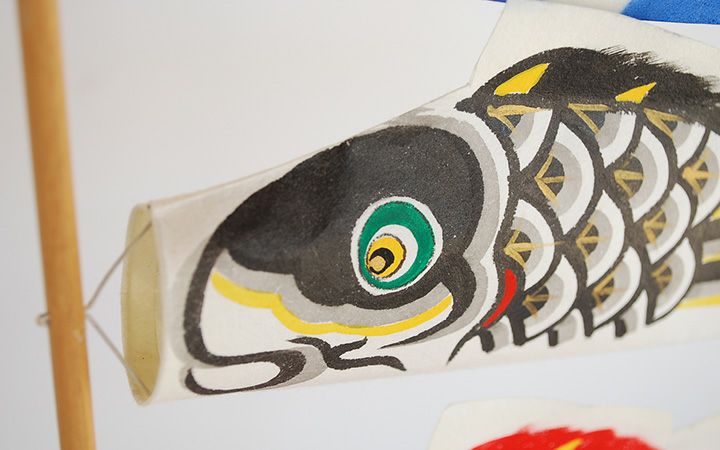 【手描き鯉のぼり 三池】ミニ鯉のぼりセット　2匹