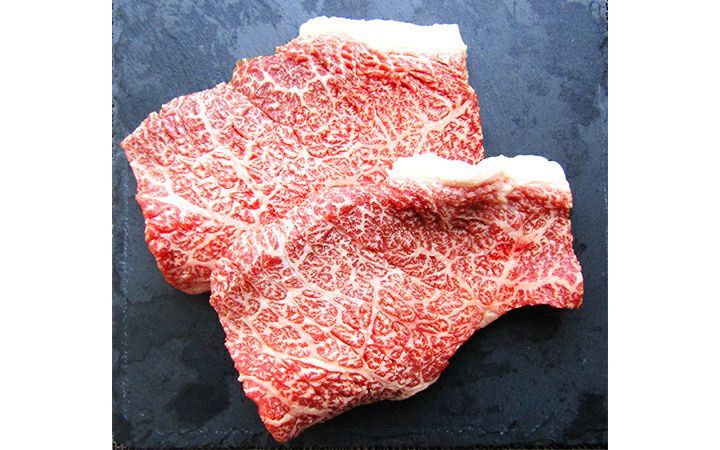 ※クール便、送料込※【(有)しゃぶ亭まる】オリーブ牛ランプステーキ120g×2枚(ソース&牛脂付)