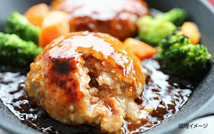 ※クール便、送料込※【(有)しゃぶ亭まる】オリーブ牛入生ハンバーグ6個セット(ソース付)化粧箱入