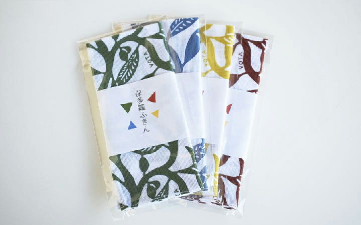 【(株)岩部保多織本舗】保多織オリーブ柄ふきん