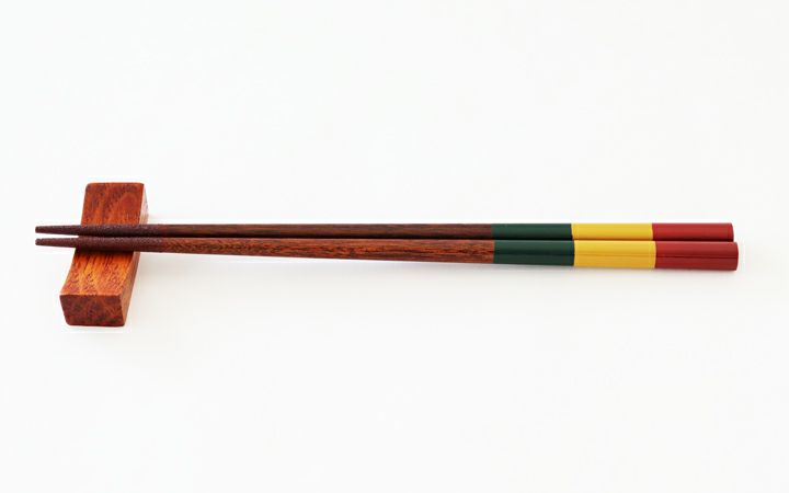 香川漆器【(株)森嘉吉商店】箸　こま三彩塗