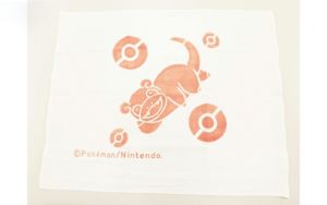 【(株)岩部保多織本舗】ヤドン保多織ハンカチ