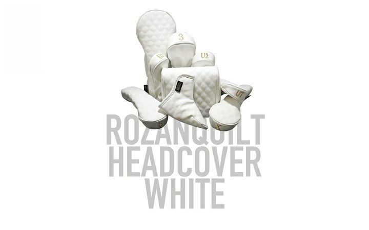 【(株)イチレン】ロザンキルトゴルフヘッドカバー ホワイト　ユーティリティー